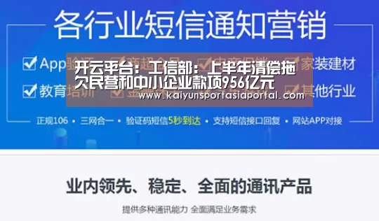 开云平台:工信部:上半年清偿拖欠民营和中小企业款项956亿元(图2) 开云平台